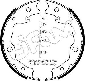 Cifam 153-450K - Brake Shoe Set, parking brake car-mod.net