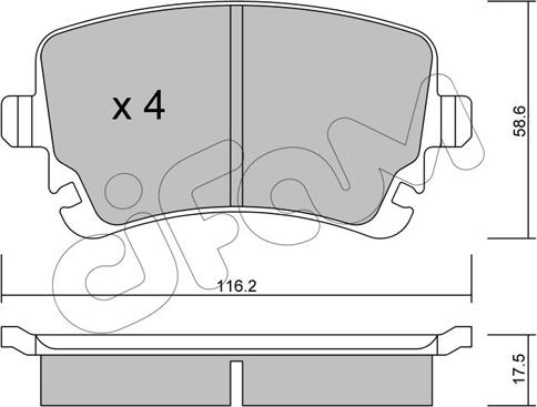 Cifam 822-554-2 - Brake Pad Set, disc brake car-mod.net