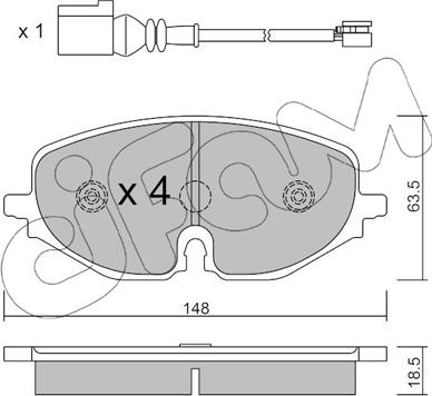 Cifam 822-1280-0 - Brake Pad Set, disc brake car-mod.net
