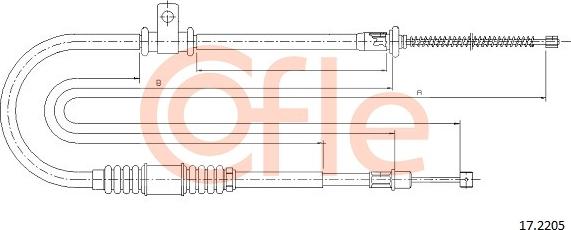 Cofle 92.17.2205 - Cable, parking brake car-mod.net