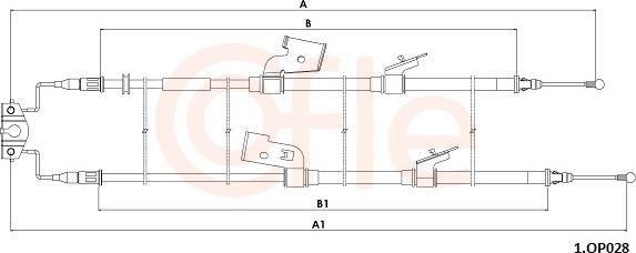 Cofle 92.1.OP028 - Cable, parking brake car-mod.net