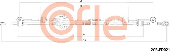Cofle 92.2CB.FD021 - Cable, tip, manual transmission car-mod.net