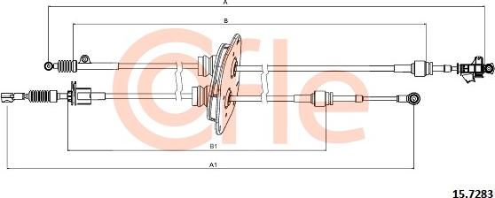 Cofle 92.15.7283 - Cable, tip, manual transmission car-mod.net