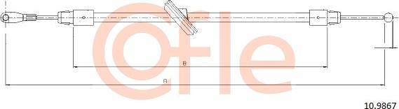 Cofle 92.10.9867 - Cable, parking brake car-mod.net