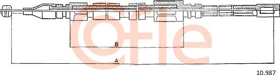 Cofle 10.987 - Cable, parking brake car-mod.net