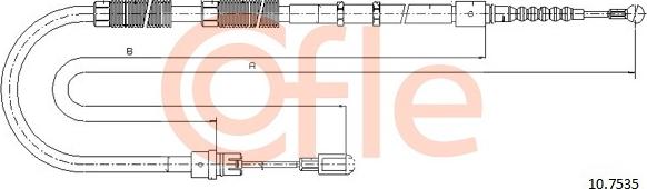 Cofle 10.7535 - Cable, parking brake car-mod.net