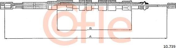 Cofle 10.739 - Cable, parking brake car-mod.net