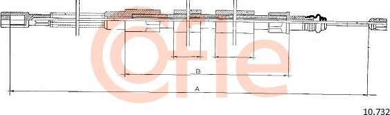 Cofle 10.732 - Cable, parking brake car-mod.net