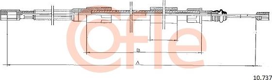 Cofle 10.737 - Cable, parking brake car-mod.net