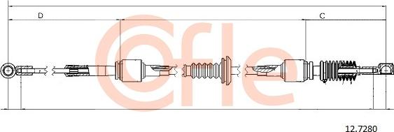 Cofle 12.7280 - Cable, tip, manual transmission car-mod.net