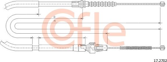 Cofle 17.2702 - Cable, parking brake car-mod.net
