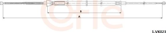 Cofle 1.VK023 - Cable, parking brake car-mod.net