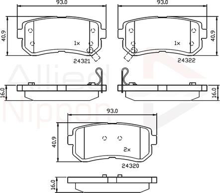 Comline ADB32016 - Brake Pad Set, disc brake car-mod.net