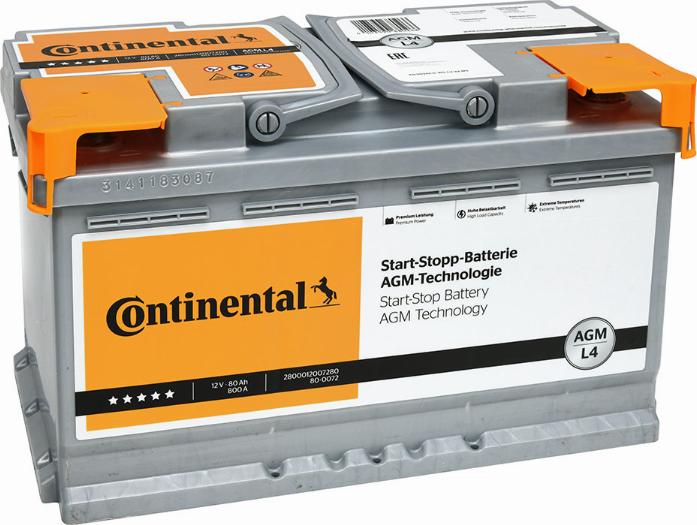 CONTINENTAL 2800012007280 - Starter Battery car-mod.net