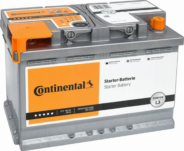 CONTINENTAL 2800012023280 - Starter Battery car-mod.net