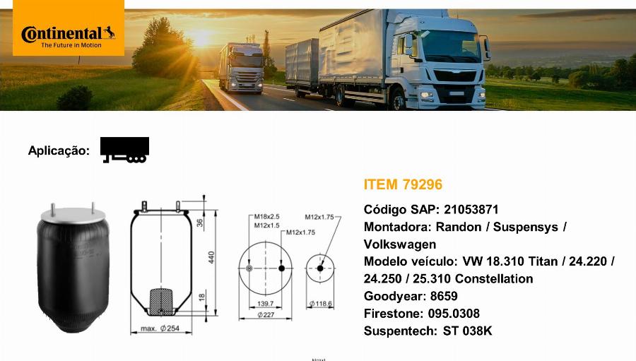 CONTINENTAL 79296 - Air Spring, suspension car-mod.net