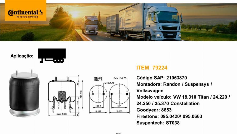 CONTINENTAL 79224 - Air Spring, suspension car-mod.net