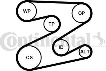 CONTINENTAL 5PK2030K1 - V-Ribbed Belt Set car-mod.net