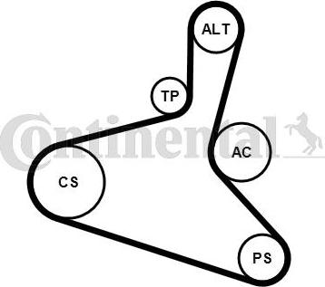 CONTINENTAL 6DPK1195K2 - V-Ribbed Belt Set car-mod.net