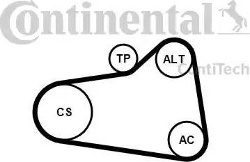 CONTINENTAL 6PK905 EXTRA K1 - V-Ribbed Belt Set car-mod.net