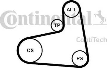 CONTINENTAL 6PK906K3 - V-Ribbed Belt Set car-mod.net