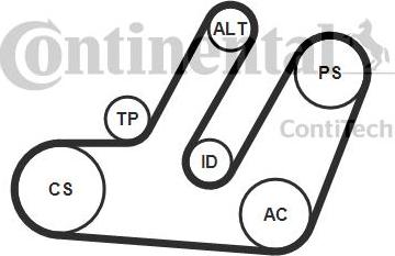CONTINENTAL 6PK1580K1 - V-Ribbed Belt Set car-mod.net