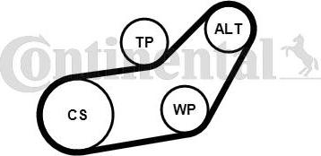 CONTINENTAL 6PK1045WP2 - Water Pump + V-Ribbed Belt Set car-mod.net
