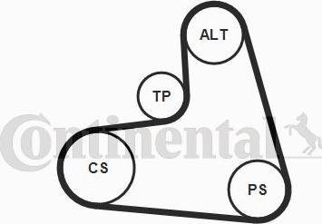 CONTINENTAL 6PK1120K3 - V-Ribbed Belt Set car-mod.net