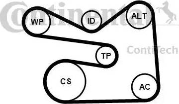 CONTINENTAL 6PK1733K3 - V-Ribbed Belt Set car-mod.net