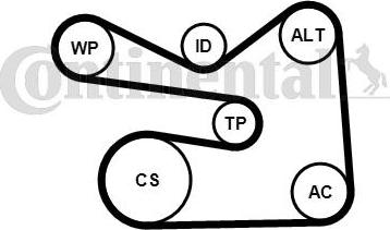 CONTINENTAL 6PK1733WP2 - Water Pump + V-Ribbed Belt Set car-mod.net