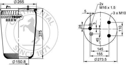 Contitech AIR Spring 836 M2 - Bellow, air suspension car-mod.net