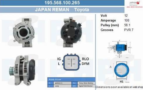 PSH 195.568.100.265 - Alternator car-mod.net