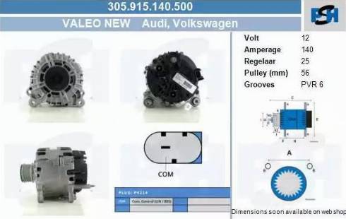 PSH 305.915.140.500 - Alternator car-mod.net