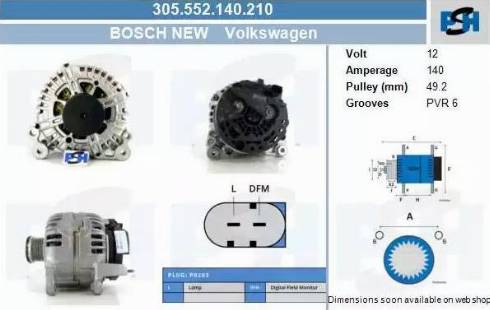 PSH 305.552.140.210 - Alternator car-mod.net