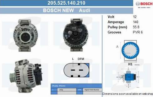 PSH 205.525.140.210 - Alternator car-mod.net