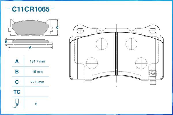Cworks C11CR1065 - Brake Pad Set, disc brake car-mod.net