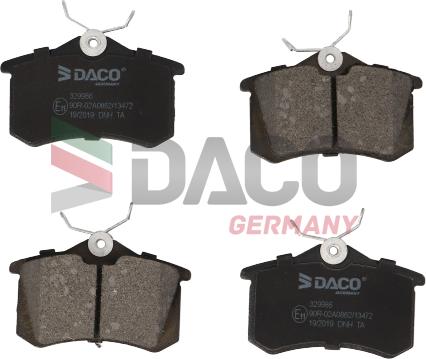 DACO Germany 329986 - Brake Pad Set, disc brake car-mod.net