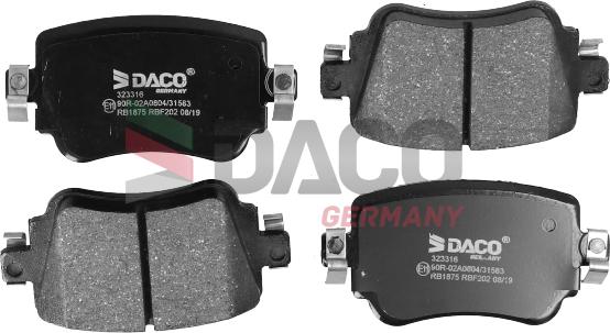 DACO Germany 323316 - Brake Pad Set, disc brake car-mod.net