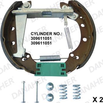 Danaher 210.00.10127 - Drum Brake Shoe Set car-mod.net