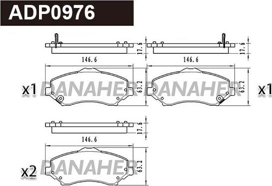 Danaher ADP0976 - Brake Pad Set, disc brake car-mod.net