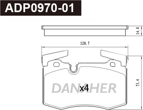 Danaher ADP0970-01 - Brake Pad Set, disc brake car-mod.net