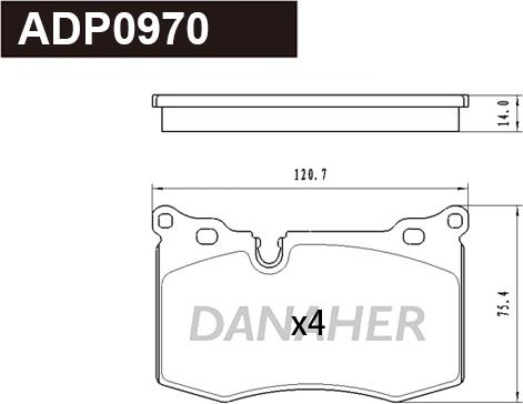 Danaher ADP0970 - Brake Pad Set, disc brake car-mod.net