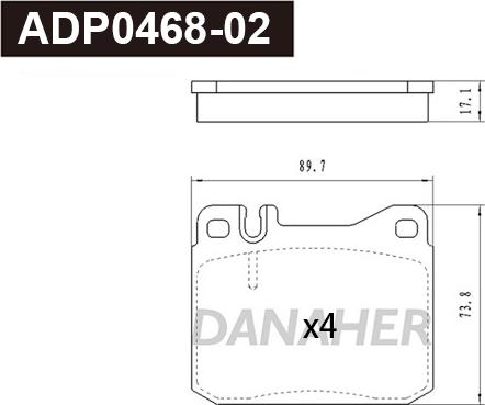 Danaher ADP0468-02 - Brake Pad Set, disc brake car-mod.net