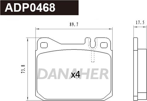 Danaher ADP0468 - Brake Pad Set, disc brake car-mod.net