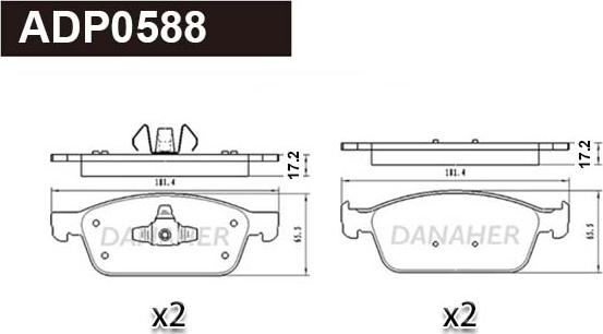 Danaher ADP0588 - Brake Pad Set, disc brake car-mod.net