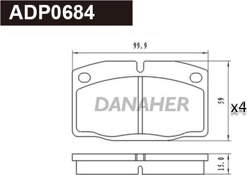 Danaher ADP0684 - Brake Pad Set, disc brake car-mod.net