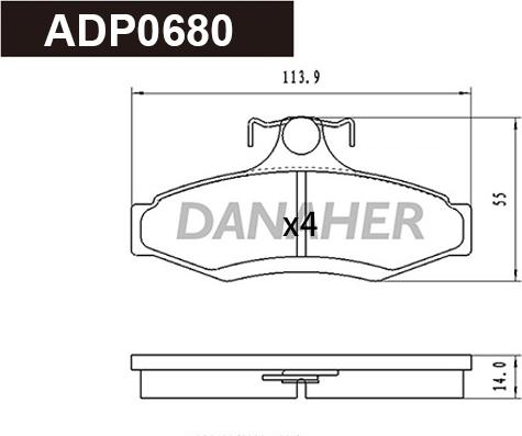 Danaher ADP0680 - Brake Pad Set, disc brake car-mod.net