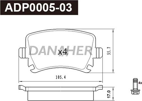 Danaher ADP0005-03 - Brake Pad Set, disc brake car-mod.net