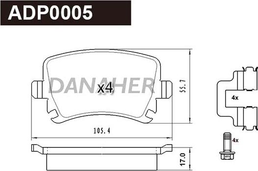 Danaher ADP0005 - Brake Pad Set, disc brake car-mod.net