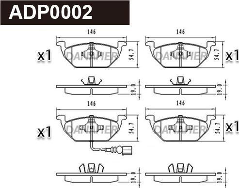 Danaher ADP0002 - Brake Pad Set, disc brake car-mod.net